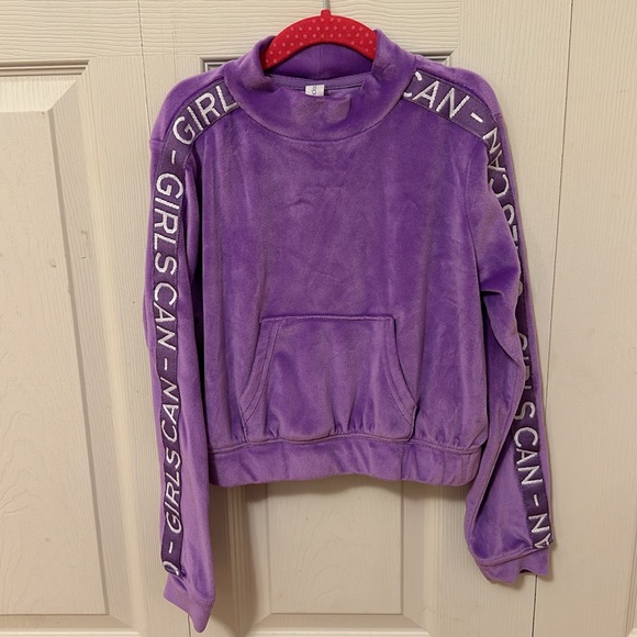 Ideology girls can purple velour sweatshirt size small - Picture 1 of 6